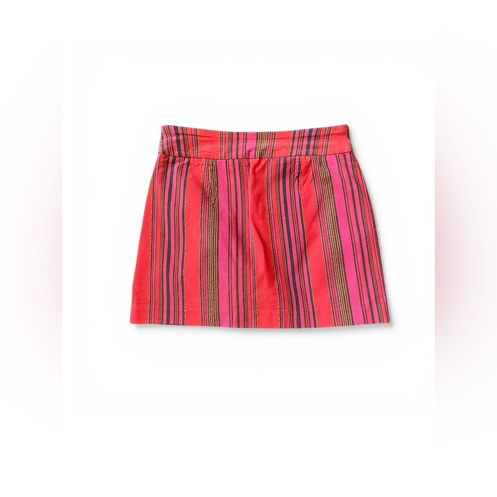 #124, Versona Pink & Red Striped Mini Skort, size 8 - Picture 4 of 4